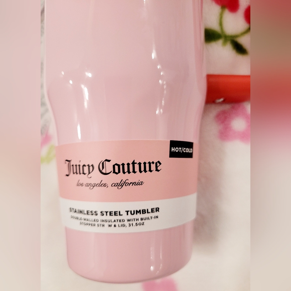 Juicy Couture Stainless Steel Tumbler with Floral Blanket - Picture 4 of 7
